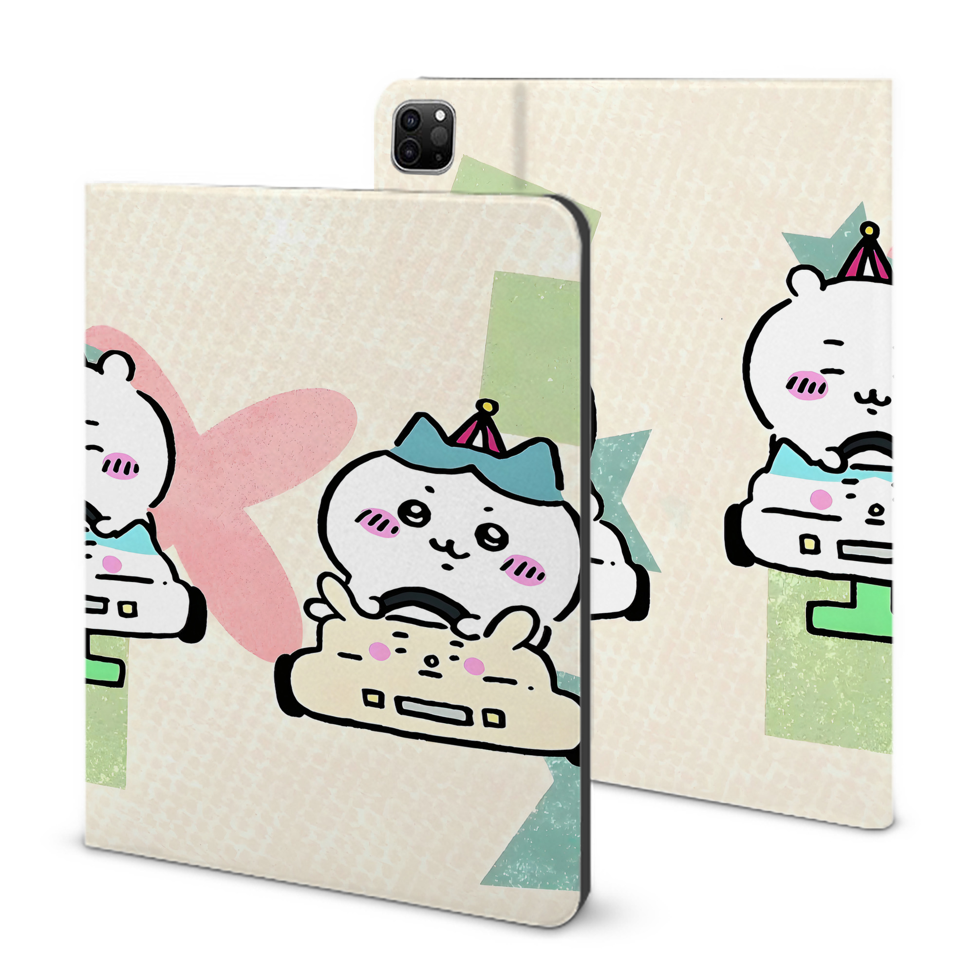（画像用） ちいかわ Chii-kawa IPad ケース ブック型 PUレザー TPU 耐衝撃 軽量 薄型 ペン収納なし 全面保護 IPad 各モデル対応